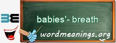 WordMeaning blackboard for babies'-breath